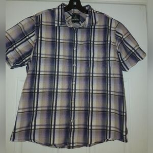 Prana Men’s Button Down Collared Short Sleeve Shirt Size Medium